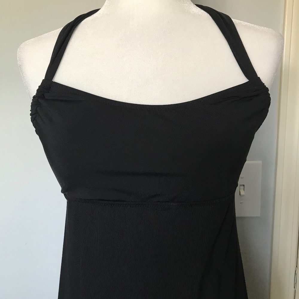 DKNY Women's Halter Cross-back Poly/Spandex Black Dress (Swim  Dept) Small NWOT
